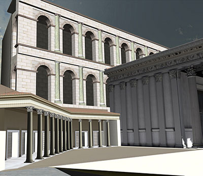 reconstruction of the Portico of the Dei Consentes