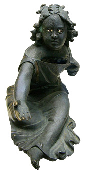 bronze bank in form of beggar girl