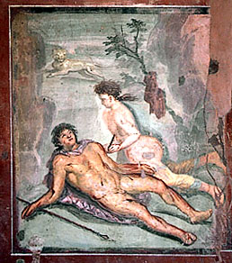 wall painting of Pyramus and Thisbe