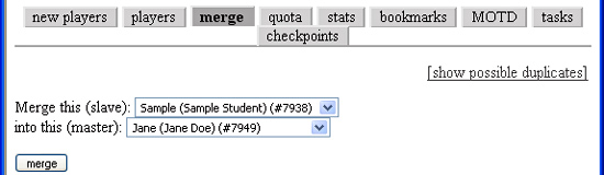 screenshot of merge page