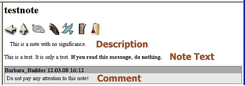 screenshot of a sample note