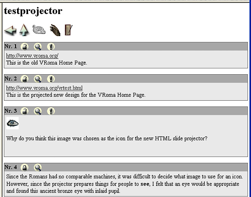 screenshot of project with slides