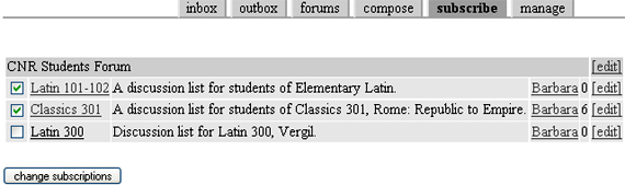 screenshot of subscribing to a forum