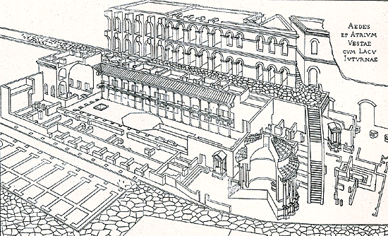 drawing of Atrium of Vesta