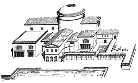 drawing of Baths of Agrippa