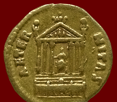 aureus of Temple of Faustina