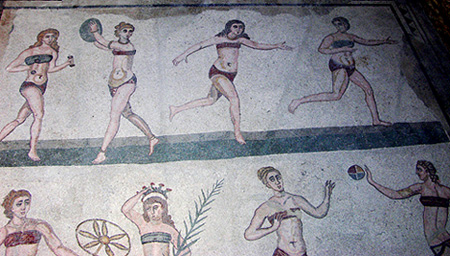 mosaic of female athletes