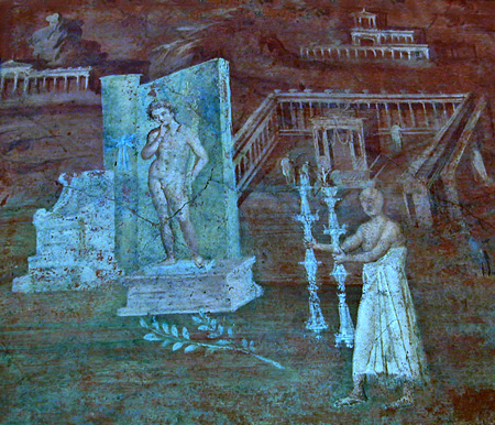 fresco from temple of Isis in Pompeii