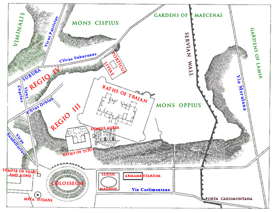 map of Regio III and part of Regio IV