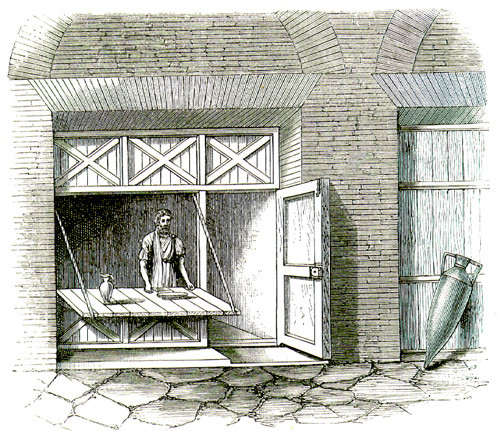 drawing of Roman shopfront