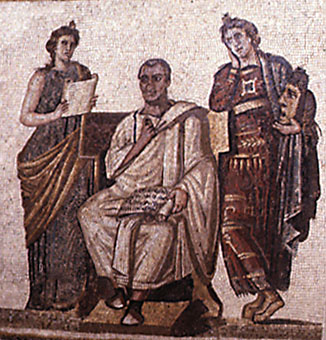 mosaic of Vergil and Muses