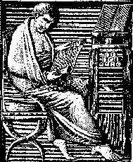 drawing of man reading